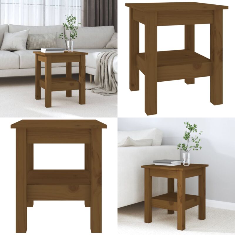 Vidaxl - Couchtisch Honigbraun 35x35x40 cm Massivholz Kiefer - Holz Couchtisch - Kiefernholz Couchtisch - Honigbrauner Couchtisch - Wohnzimmer Möbel