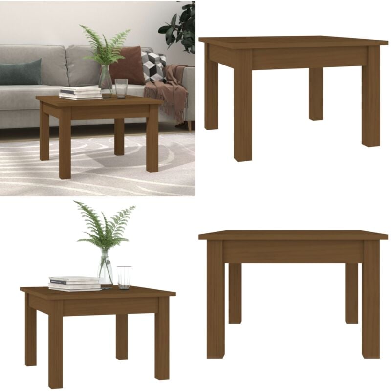 Vidaxl - Couchtisch Honigbraun 45x45x30 cm Massivholz Kiefer - Holz Couchtisch - Kiefernholz Couchtisch - Honigbrauner Couchtisch - Wohnzimmer Möbel