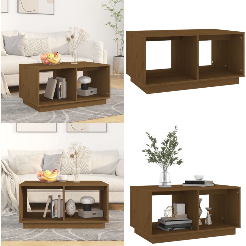 Vidaxl - Couchtisch Honigbraun 80x50x40 cm Massivholz Kiefer - Holz Couchtisch - Kiefernholzmöbel - Wohnzimmertisch - Sideboard - Beistelltisch
