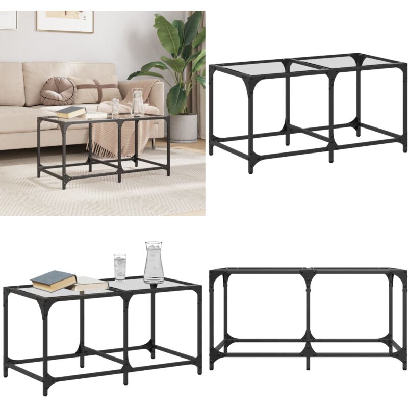 Vidaxl - Couchtisch mit Glasplatte Transparent 78,5x40x40 cm Stahl - Esszimmertisch - Couchtisch - Wohnzimmerstil - Moderner Couchtisch