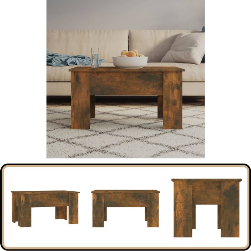 Couchtisch Räuchereiche 79x49x41 cm Holzwerkstoff - Couchtisch - Wohnzimmertisch - Holztisch - Rauchereiche - Höhenverstellbar