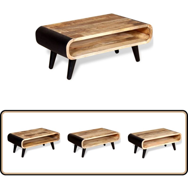 Couchtisch Raues Mangoholz 90x55x39 cm - Industriestyl - Couchtisch - Mangoholz - Vintage - Rustikal