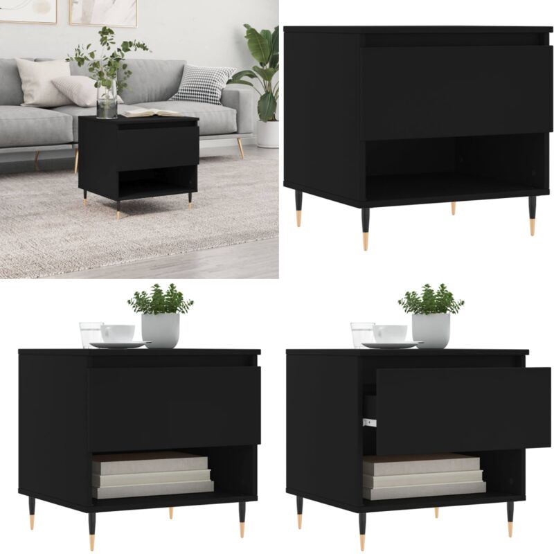 Vidaxl - Couchtisch Schwarz 50x46x50 cm Holzwerkstoff - Eleganter Couchtisch - Wohnzimmerstil - Holzwerkstofftisch - Schwarzer Couchtisch - TV-Stand