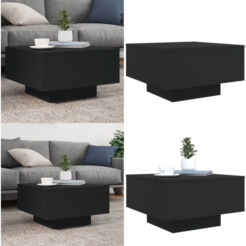Vidaxl - Couchtisch Schwarz 55x55x31 cm Holzwerkstoff - Moderner Couchtisch - Wohnzimmerstil - Holzwerkstoff Möbel - Schwarzer Couchtisch - Kleiner