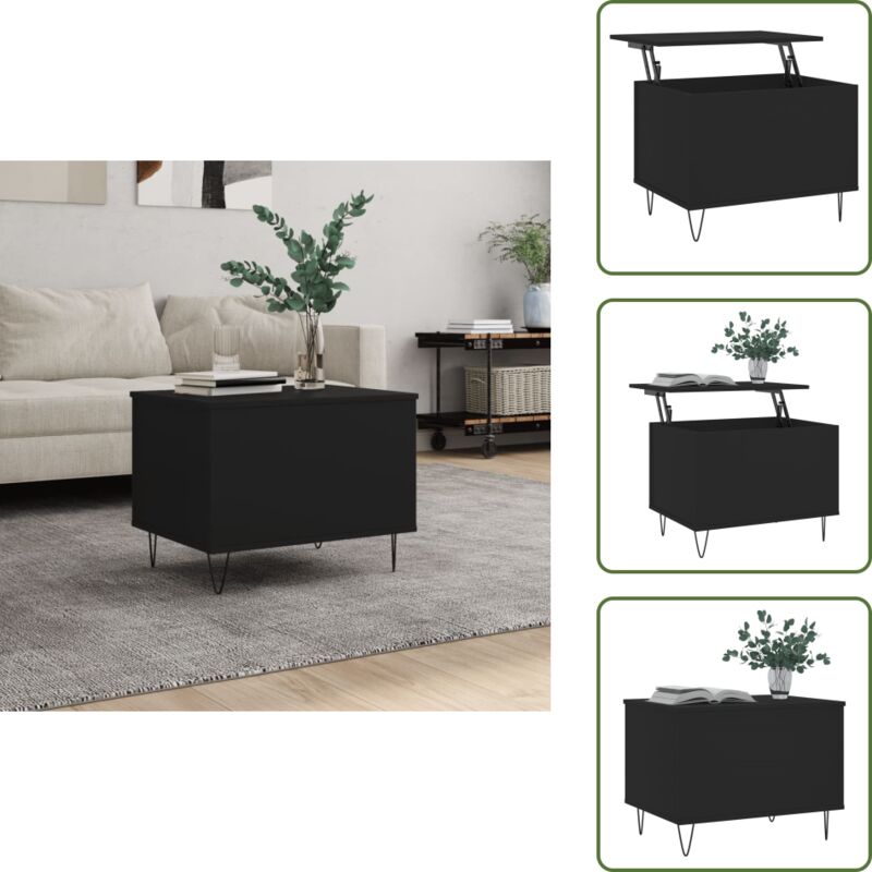 Couchtisch Schwarz 60x44,5x45 cm Holzwerkstoff - Eleganter Couchtisch - Wohnzimmertisch Schwarz - Holzwerkstoff Couchtisch - Beistelltisch - tv Stand