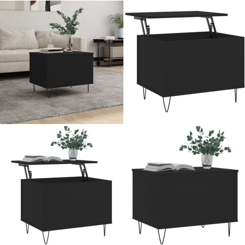 Vidaxl - Couchtisch Schwarz 60x44,5x45 cm Holzwerkstoff - Eleganter Couchtisch - Wohnzimmertisch Schwarz - Holzwerkstoff Couchtisch - Beistelltisch