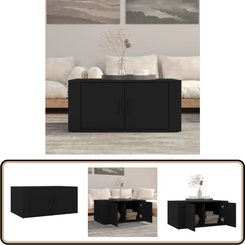 Couchtisch Schwarz 80x50x36 cm Holzwerkstoff - Couchtisch - Wohnzimmertisch - Holzt Tisch - Schwarz - Holzwerkstoff