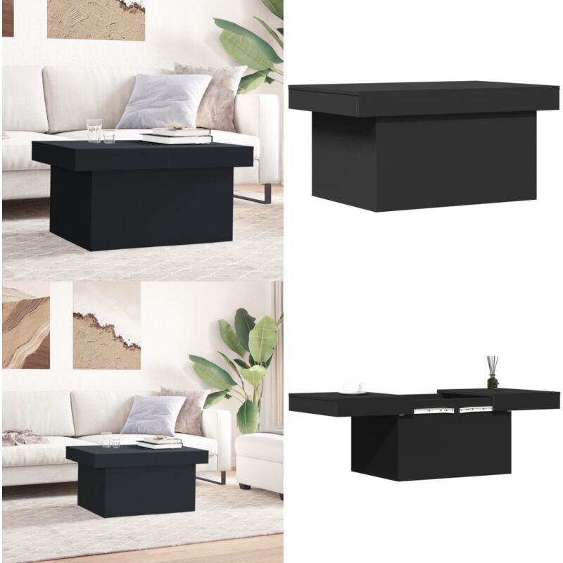 Vidaxl - Couchtisch Schwarz 80x55x40 cm Holzwerkstoff - Eleganter Couchtisch - Wohnzimmerstil - Holzwerkstoff Möbel - Schwarzer Couchtisch