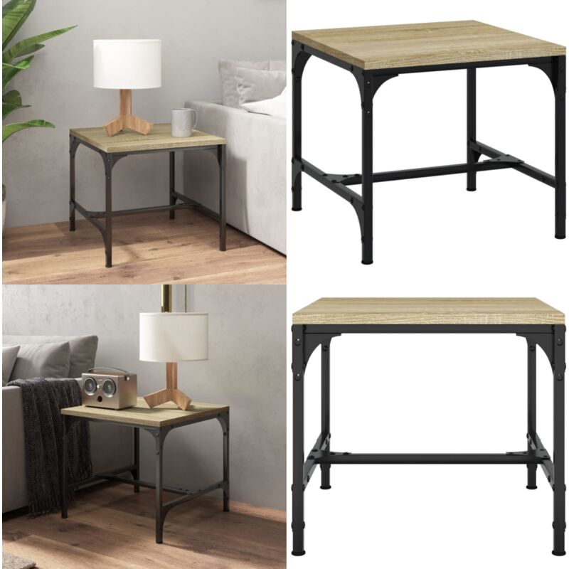 Vidaxl - Couchtisch Sonoma-Eiche 50x50x35 cm Holzwerkstoff - Industrieller Couchtisch - Holzwerkstoff Couchtisch - Sofa Tisch - Wohnzimmerstil