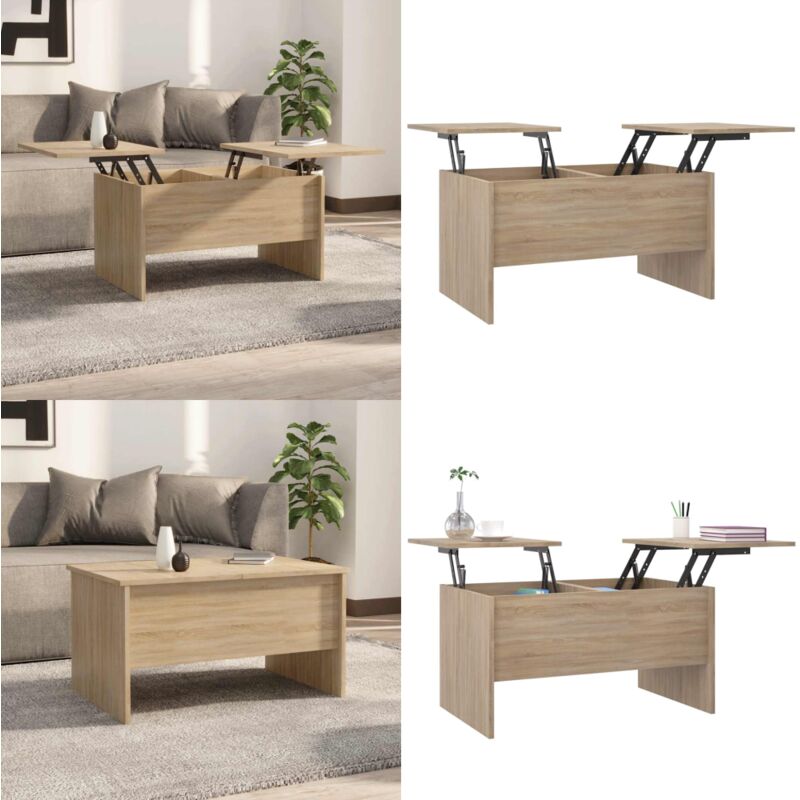 Vidaxl - Couchtisch Sonoma-Eiche 80x50x42,5 cm Holzwerkstoff - Couchtisch - Wohnzimmerschreibtisch - Sideboard - Holzwerkstoff - Sonoma-Eiche - Home