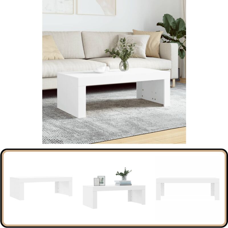 Couchtisch Weiß 102x50x36 cm Holzwerkstoff - Couchtisch - Wohnzimmerstil - Moderner Couchtisch - Weißer Couchtisch - Holzwerkstoff Möbel