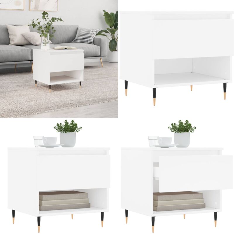 Vidaxl - Couchtisch Weiß 50x46x50 cm Holzwerkstoff - Eleganter Couchtisch - Wohnzimmerstil - Holzwerkstofftisch - Weißer Couchtisch - Sideboard