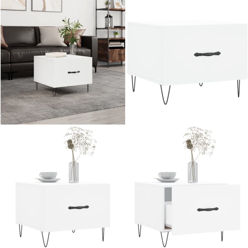 Vidaxl - Couchtisch Weiß 50x50x40 cm Holzwerkstoff - Eleganter Couchtisch - Wohnzimmerstil - Holzwerkstoff Möbel - Weißer Couchtisch - Beistelltisch