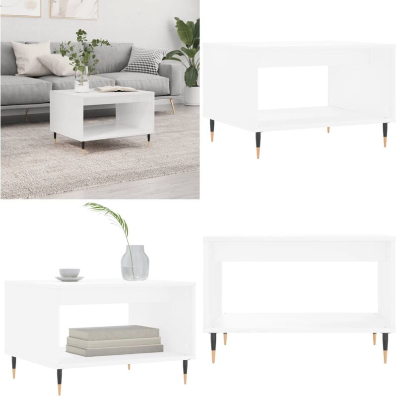 Couchtisch Weiß 60x50x40 cm Holzwerkstoff - Couchtisch - Wohnzimmerstil - Weißer Couchtisch - Holzwerkstoff Möbel - Sideboard - Home & Living