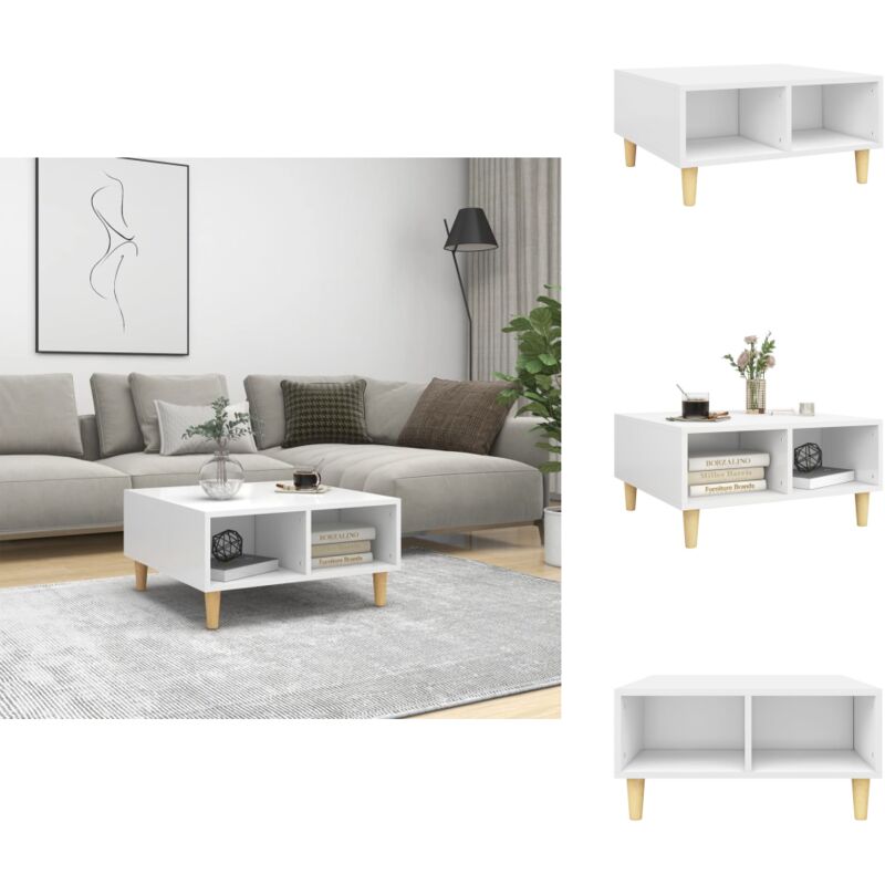 Couchtisch Weiß 60x60x30 cm Holzwerkstoff - Couchtisch - Wohnzimmertisch - Skandinavisches Design - Weißer Couchtisch - Holzt Tisch