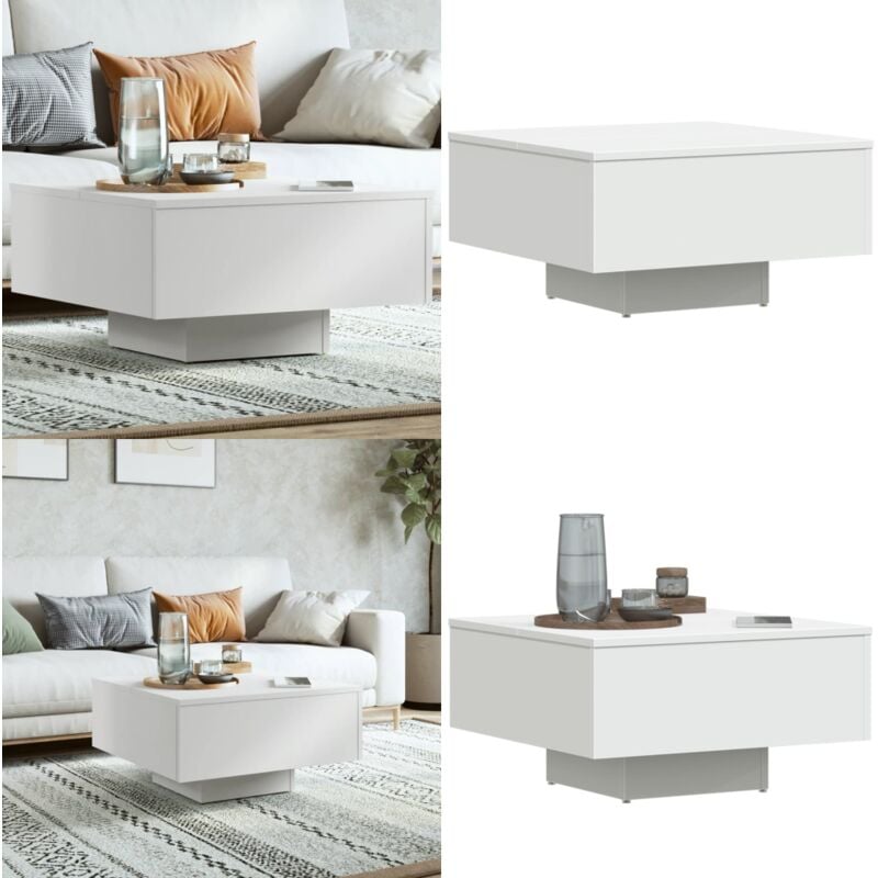 Couchtisch Weiß 60x60x31,5 cm Holzwerkstoff - Couchtisch - Wohnzimmereinrichtung - Weißer Couchtisch - Holzmöbel - Behandeltes Holz - Home & Living