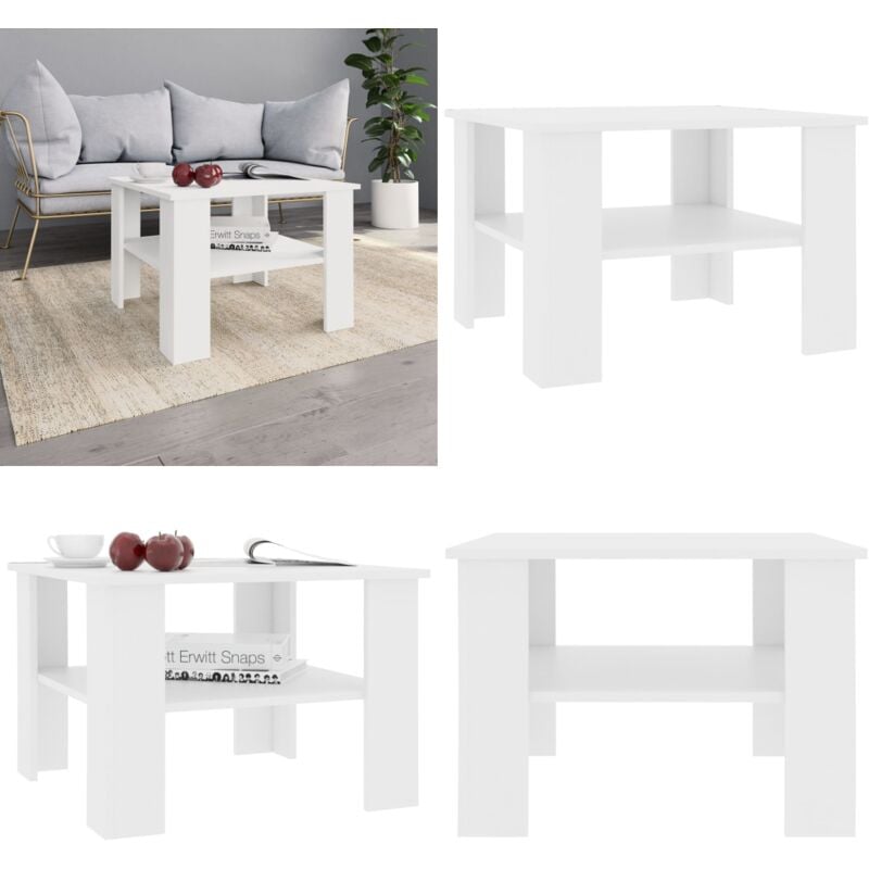 Vidaxl - Couchtisch Weiß 60x60x42 cm Holzwerkstoff - Couchtisch - Weißer Couchtisch - Holzt Tisch - Beistelltisch - Wohnzimmerstil - Home & Living