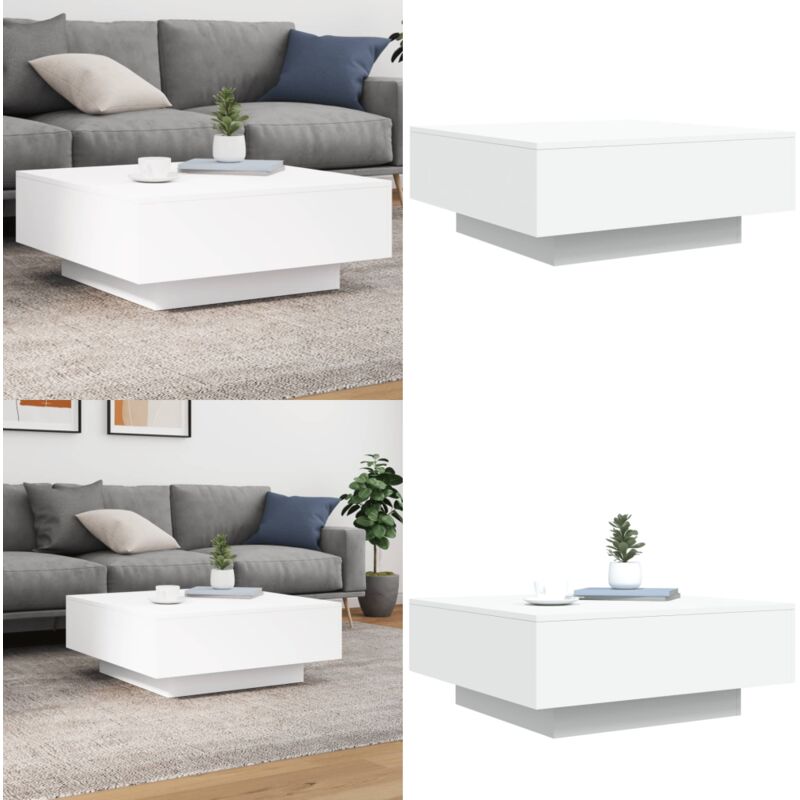 Vidaxl - Couchtisch Weiß 80x80x31 cm Holzwerkstoff - Moderner Couchtisch - Wohnzimmerstil - Holzwerkstoff Möbel - Weißer Couchtisch - Kleiner