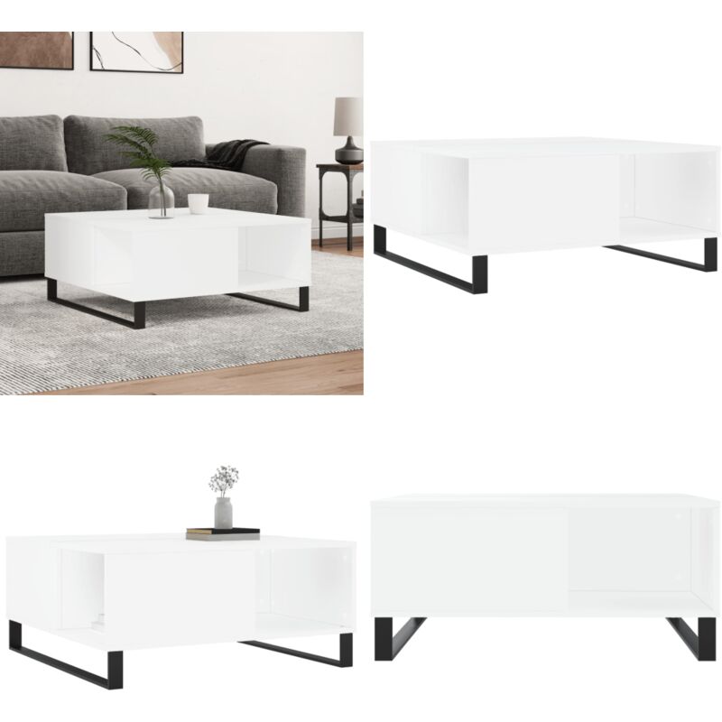 Couchtisch Weiß 80x80x36,5 cm Holzwerkstoff - Couchtisch - Couchtische - Home & Living - Weiß