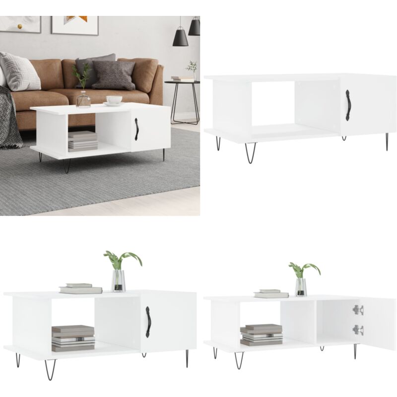 Couchtisch Weiß 90x50x40 cm Holzwerkstoff - Couchtisch - Wohnzimmerstil - Weißer Couchtisch - Holzmöbel - Sideboard - Home & Living