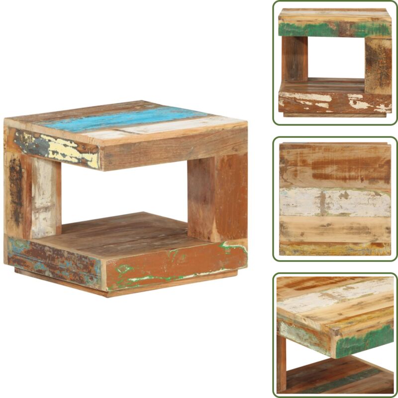 Couchtisch 45x45x40 cm Altholz Massiv - Holz Couchtisch - Landhausstil Couchtisch - Vintage Couchtisch - Massives Altholz - Recycling Möbel