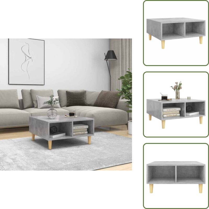 Couchtisch Betongrau 60x60x30 cm Holzwerkstoff - Couchtisch - Wohnzimmertisch - Skandinavischer Stil - Holzt Tisch - Grau