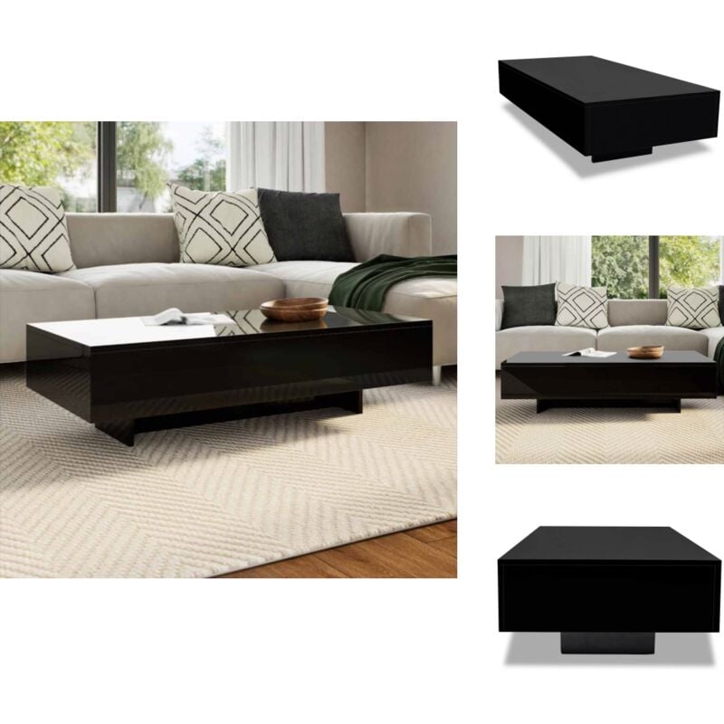 Couchtisch Hochglanz-Schwarz - Couchtisch - Schwarzer Couchtisch - Holztisch - Wohnzimmertisch - Moderner Couchtisch