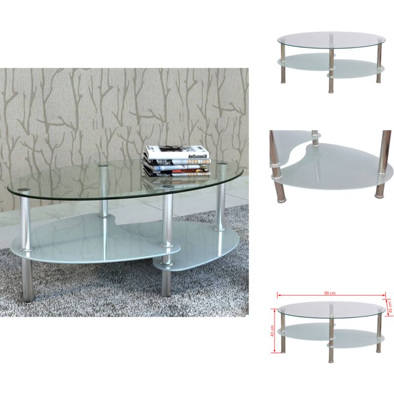 Couchtisch im exklusivem Design Weiß - Couchtisch - Glas Tisch - Wohnzimmerschmuck - Design Couchtisch - Weißer Couchtisch