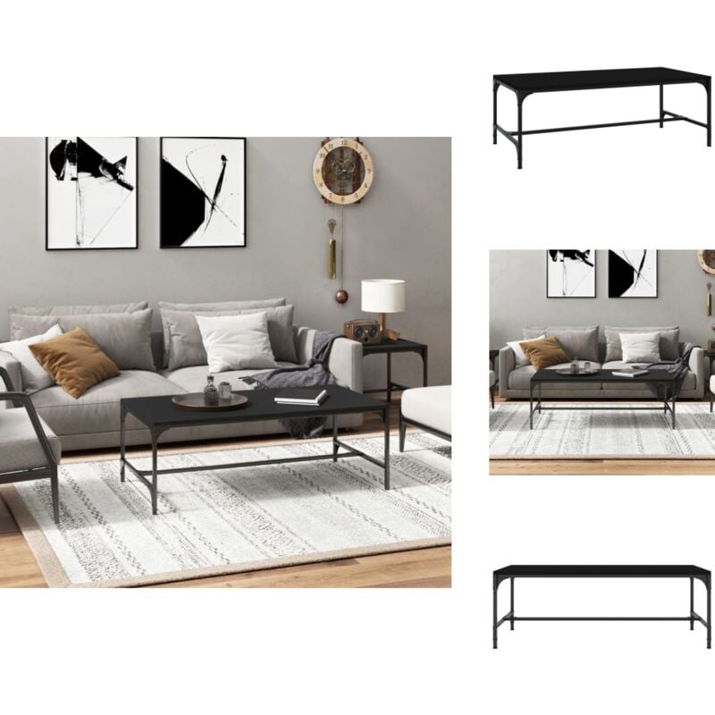Vidaxl - Couchtisch Schwarz 100x50x35 cm Holzwerkstoff - Industrieller Couchtisch - Holzwerkstoff Couchtisch - Schwarzer Couchtisch - Couchtisch Mit