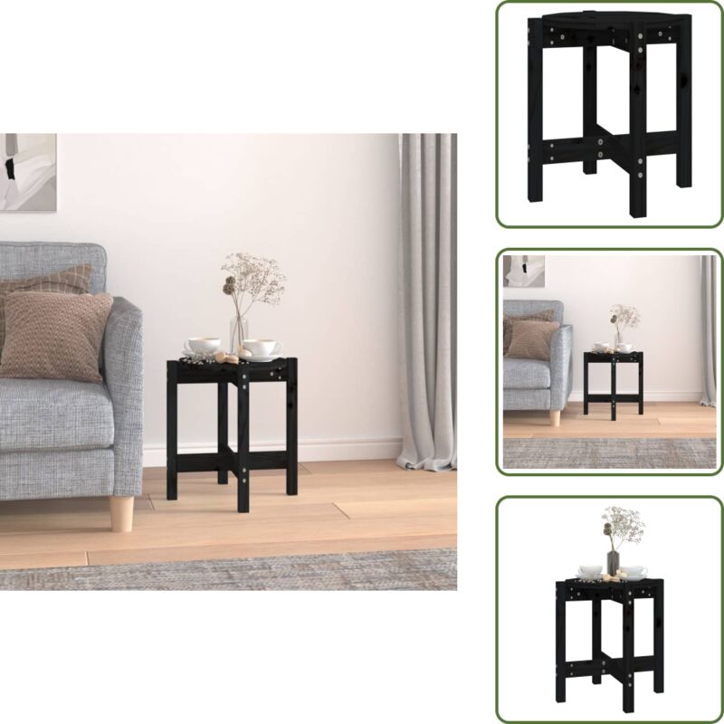Vidaxl - Couchtisch Schwarz ø 42,5x45 cm Massivholz Kiefer - Couchtisch - Holzmöbel - Esszimmertisch - Wohnzimmerdeko - Kiefernholzmöbel