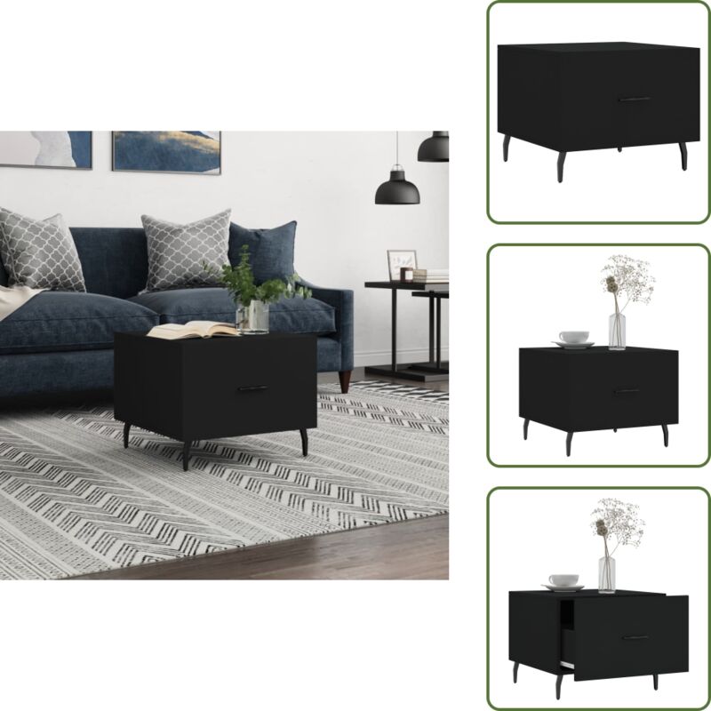 Vidaxl - Couchtisch Schwarz 50x50x40 cm Holzwerkstoff - Schwarzer Couchtisch - Holzwerkstoff Couchtisch - Couchtisch Mit Schublade - Kleiner