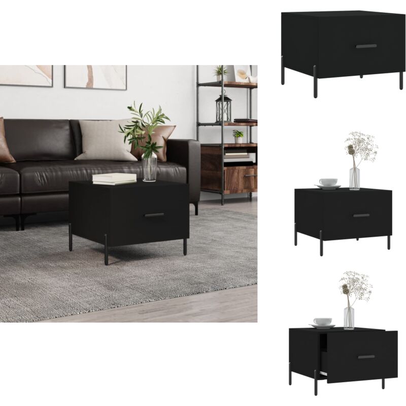 Vidaxl - Couchtisch Schwarz 50x50x40 cm Holzwerkstoff - Schwarzer Couchtisch - Holzwerkstoff Couchtisch - Sideboard Schwarz - Beistelltisch Schwarz
