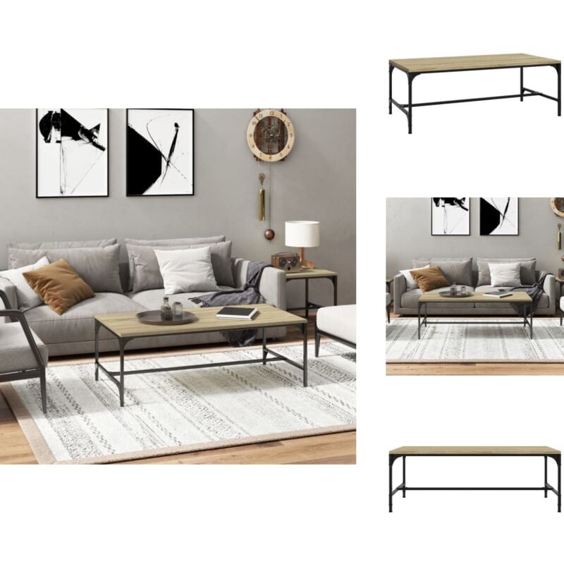 Vidaxl - Couchtisch Sonoma-Eiche 100x50x35 cm Holzwerkstoff - Industrieller Couchtisch - Holzwerkstoff Couchtisch - Sofa Tisch - Wohnzimmerstil