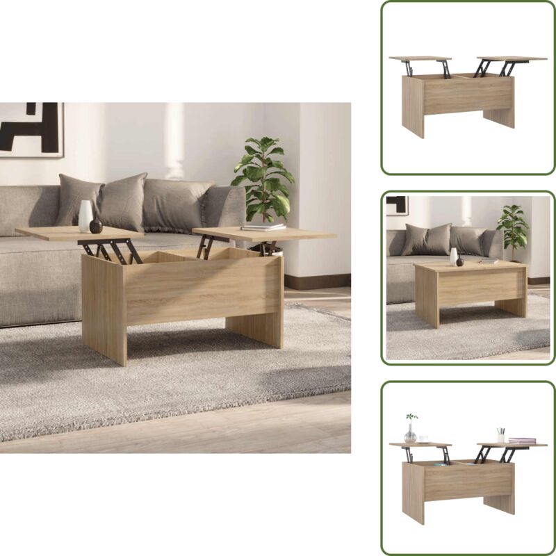 Couchtisch Sonoma-Eiche 80x50x42,5 cm Holzwerkstoff - Couchtisch - Wohnzimmerschreibtisch - Sideboard - Holzwerkstoff - Sonoma-Eiche