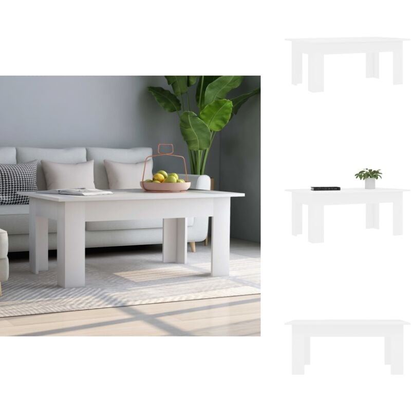 Couchtisch Weiß 100x60x42 cm Holzwerkstoff - Couchtisch - Wohnzimmerstil - Weißer Couchtisch - Holzwerkstoff Möbel - Esszimmertisch