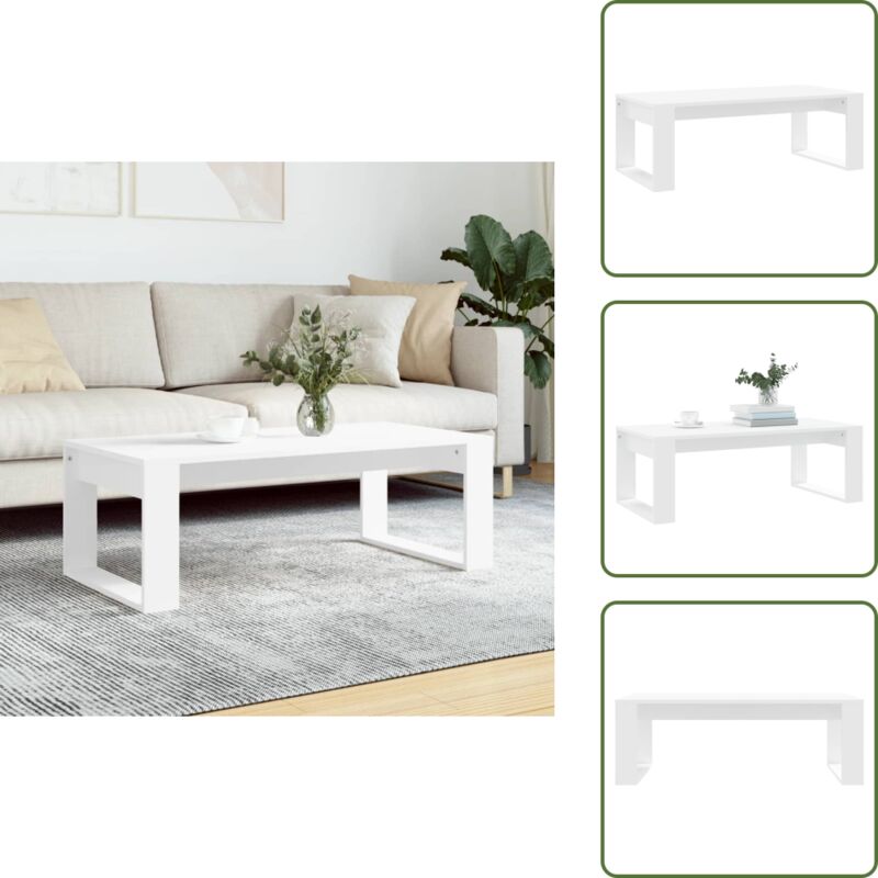 Couchtisch Weiß 102x50x35 cm Holzwerkstoff - Couchtisch - Wohnzimmertisch - Holzt Tisch - Weißer Couchtisch - Moderner Couchtisch