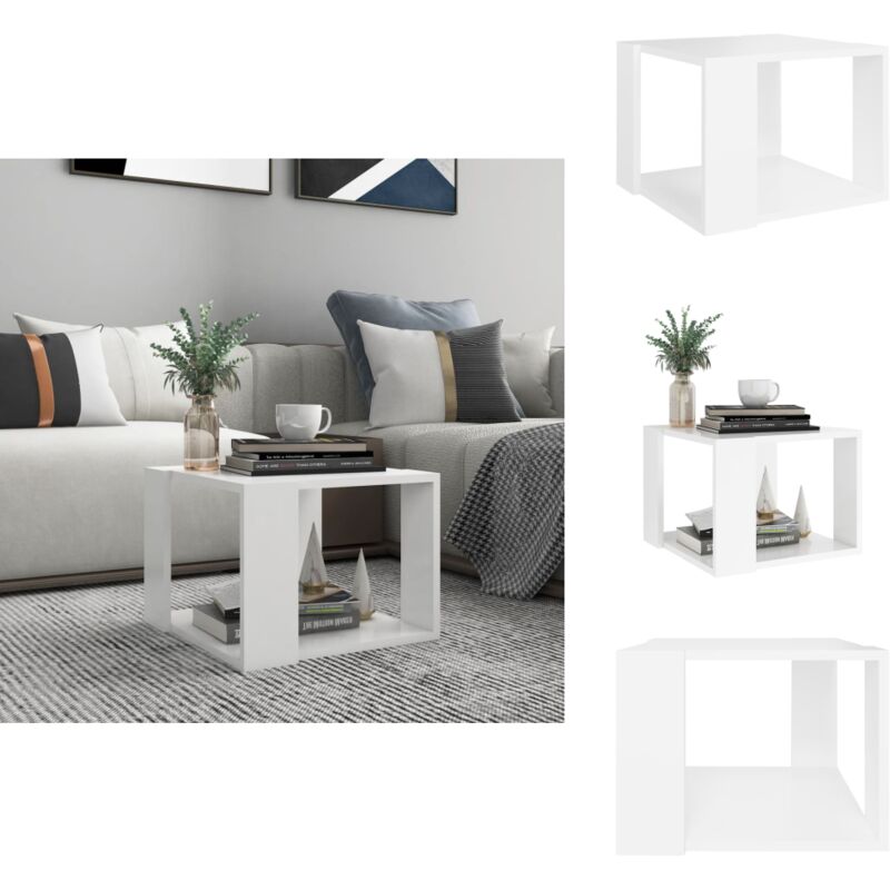 Couchtisch Weiß 40x40x30 cm Holzwerkstoff - Couchtisch - Weißer Couchtisch - Beistelltisch - Wohnzimmertisch - Holzt Tisch