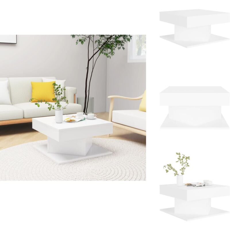 Couchtisch Weiß 57x57x30 cm Holzwerkstoff - Couchtisch - Wohnzimmertisch - Weißer Couchtisch - Holzt Tisch - Beistelltisch