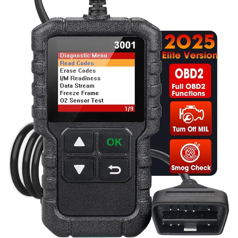 CR3001 OBD2-Kfz-Diagnosegerät für Benzin- und Dieselfahrzeuge, liest und löscht Motorfehlercodes, Delphi OBD-Lesegerät