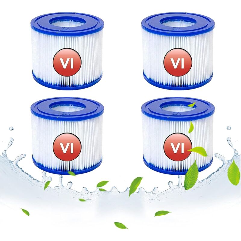 Crediri Ersatzfilterkartuschen für Bestway vi, VI-Filterkartusche für Lay-Z-Spa Miami, für Vegas, für Monaco-Size, Jacuzzi-Filter, für Bestway 58323,