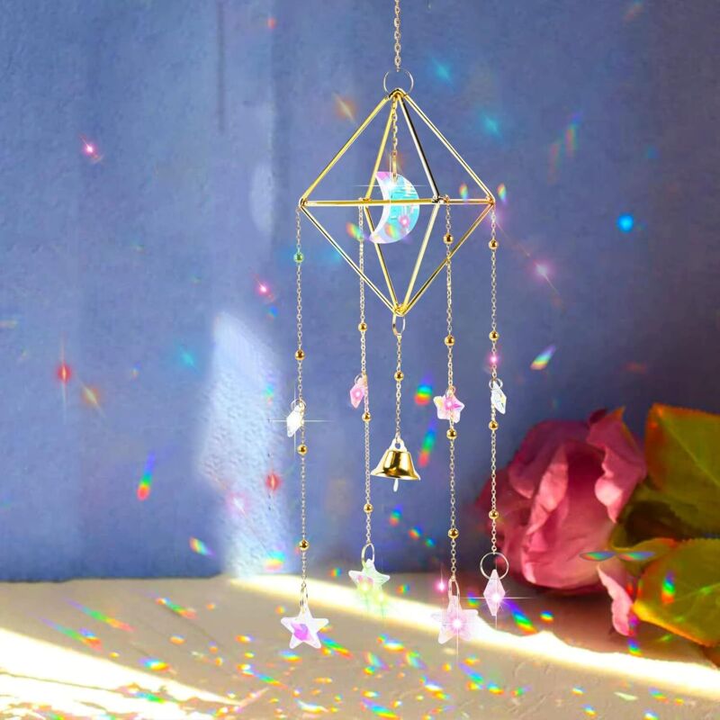 ZVD - Crystal Daylighter, Prism Daylighter, Color Crystal Bead Daylighter, Rainbow Crystal Prism Wind Chime Hanging in the Window Garden Corridor