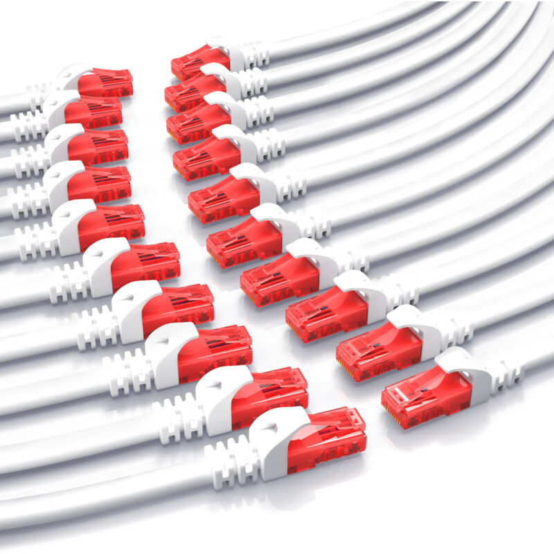 CSL 20x Cat 6 Gigabit Ethernet LAN Kabel - mehrfach geschirmt - UTP Gigabit - 1000 Mbit/s - Patchkabel - Netzwerkkabel - 0,25m