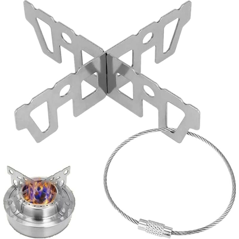 Csparkv - 1 Stück Kreuz-Topfhalter aus Edelstahl für Herd, Wasserkocher, Kochtopf, Zubehör für Campingkocher, Wanderkocher, Gasherd, Alkoholkocher,