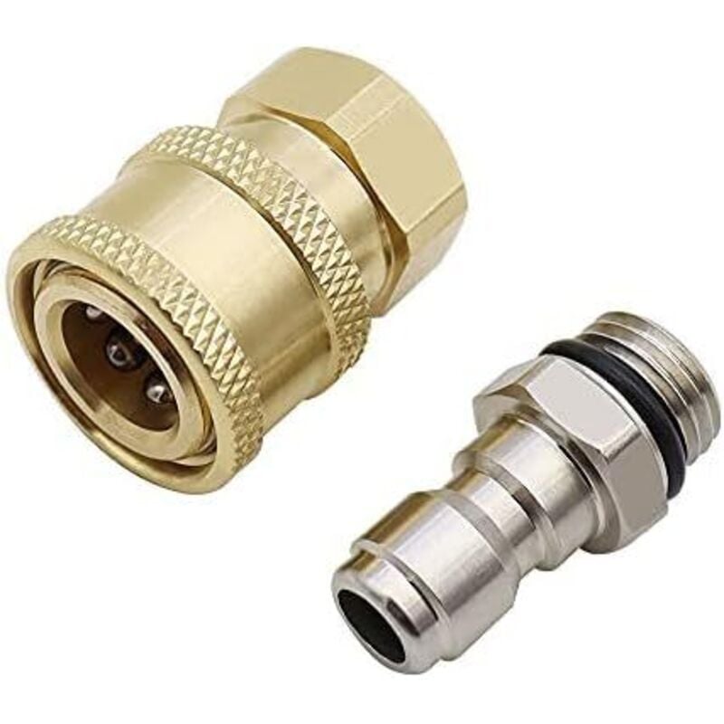 1 x 1 x 1 cm 1/4 Zoll Hochdruckreiniger-Schnellkupplungs-Kupplungsset Messing Hochdruckreiniger-Anschlussadapter Hochdruckreiniger-Kupplungen für