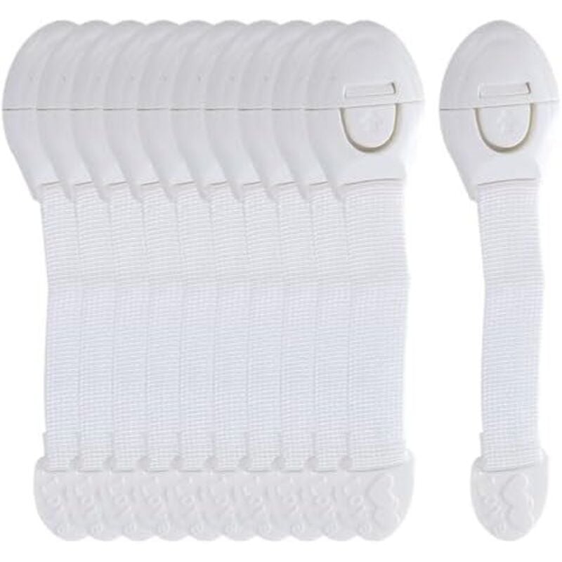 Csparkv - 10 Stück Kindersicherungsschlösser für Schränke, Badezimmer, Küchen, Türen, Fenster, Kühlschränke, superklebend, Baby- und Haustierschutz