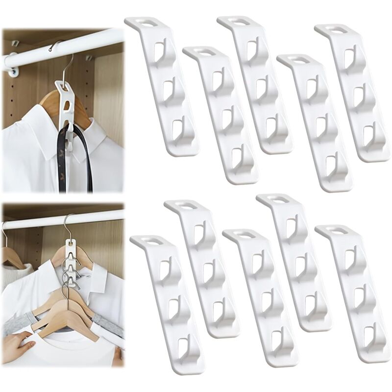 10 Stück platzsparende Kleiderbügel, Kleiderbügelhaken, platzsparende Kleiderbügel, maximal platzsparende Kleiderbügel, kaskadierende Kleiderhaken