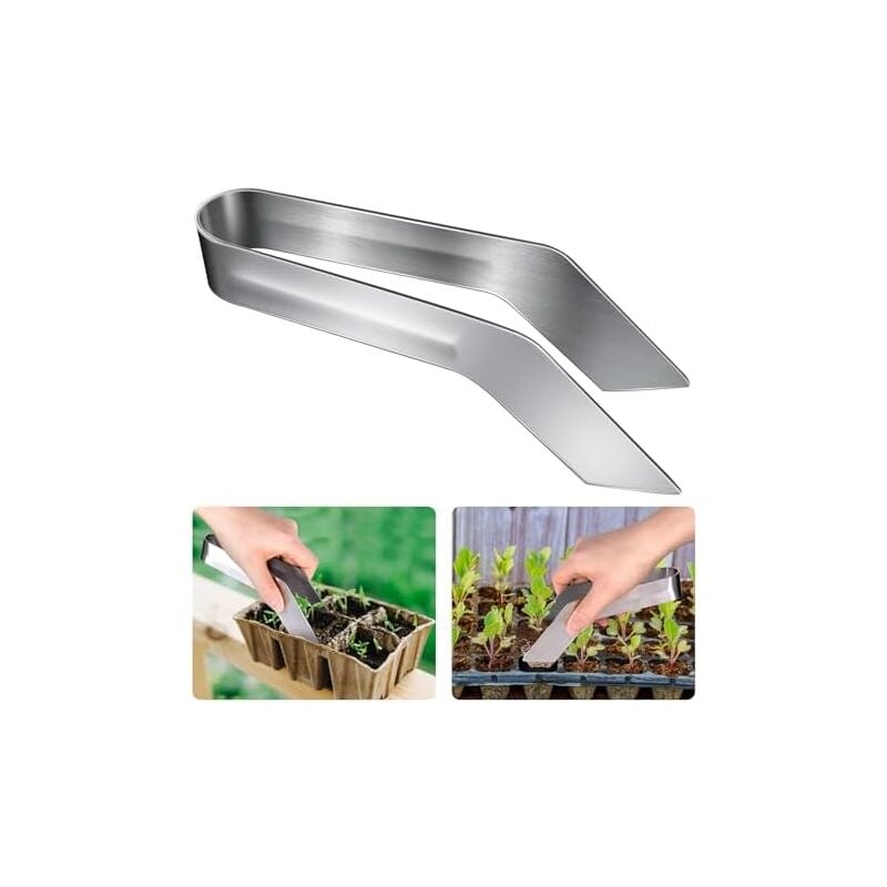 17 cm Gartenzange zum Umpflanzen von Setzlingen, Edelstahl-Pflanzzange zum Umpflanzen von Pflanzen, Gartengeräte für Setzlinge, Blumen, Pflanzen,