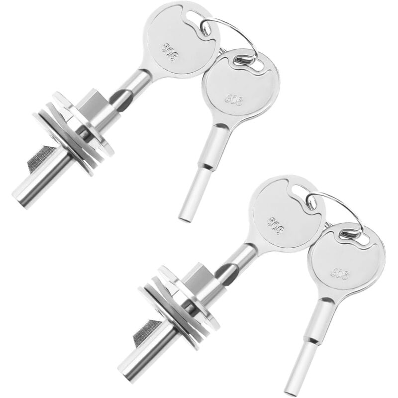 2 Sets Glastürschlösser, Schiebe-Schaufenster, Vitrine, Terrarium-Schloss mit 4 Schlüsseln, 25 x 25 mm, für Glasschranktüren, Türen und Fenster,