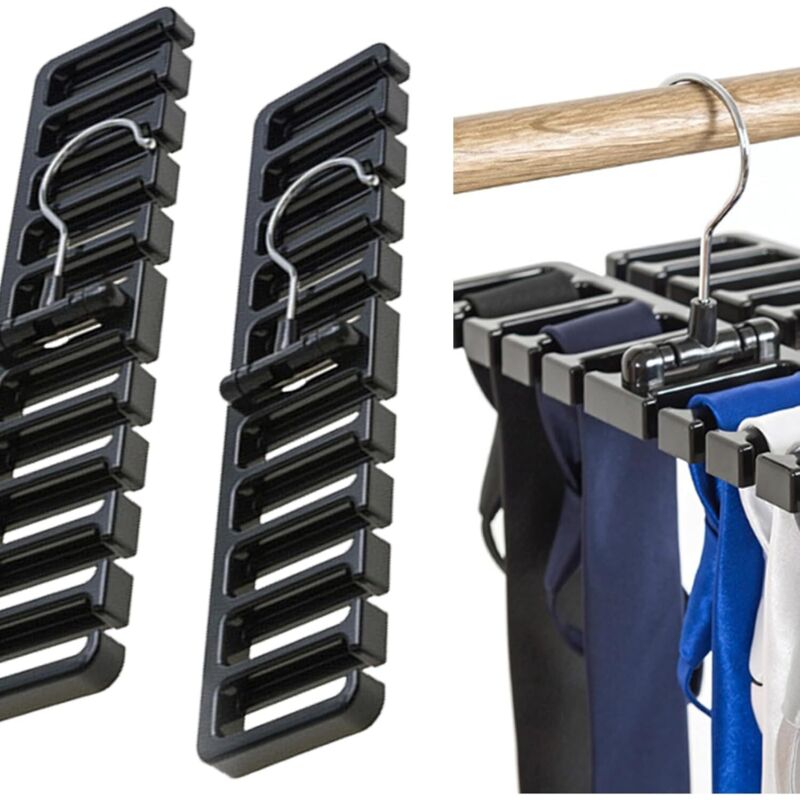 2-teiliger Gürtel-Organizer mit 360° drehbarem Haken, Krawattenhalter, Gürtelhalter, stabiler und langlebiger Gürtelhalter für Gürtel, BHs, Westen,
