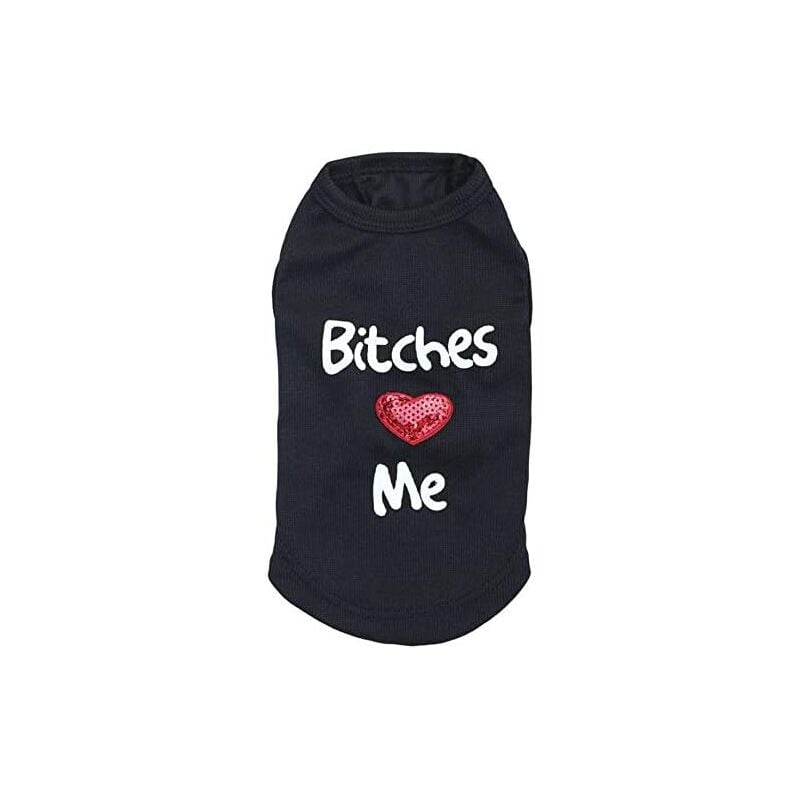 Csparkv - 23 x 16 x 14 cm, schwarzes Hunde-Shirt, Kleidung, Hunde-T-Shirts, Baumwoll-T-Shirt, Hunde-Tanktop, coole Sommerweste für kleine Hunde,